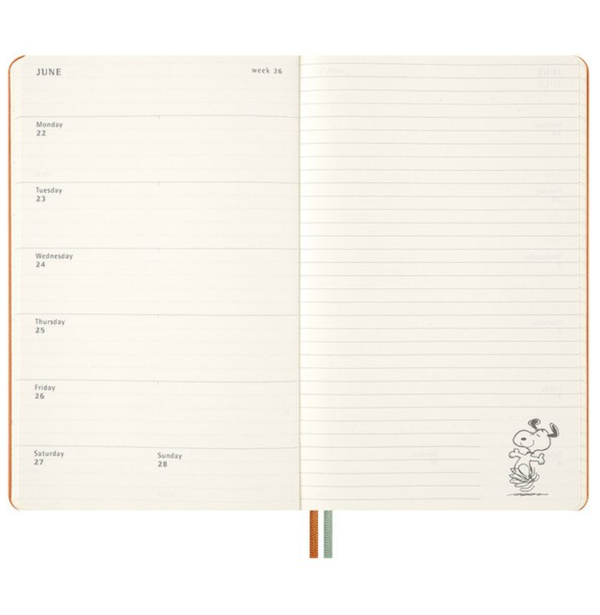 Moleskine 2026 Weekly, Large, Hard Cover Diary - Snoopy Tomorrow