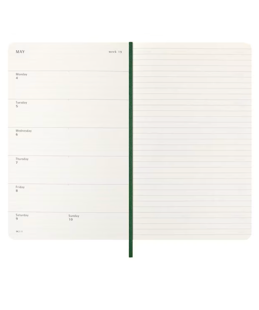 Moleskine 2026  Weekly, Large, Soft Cover Diary - Myrtle Green