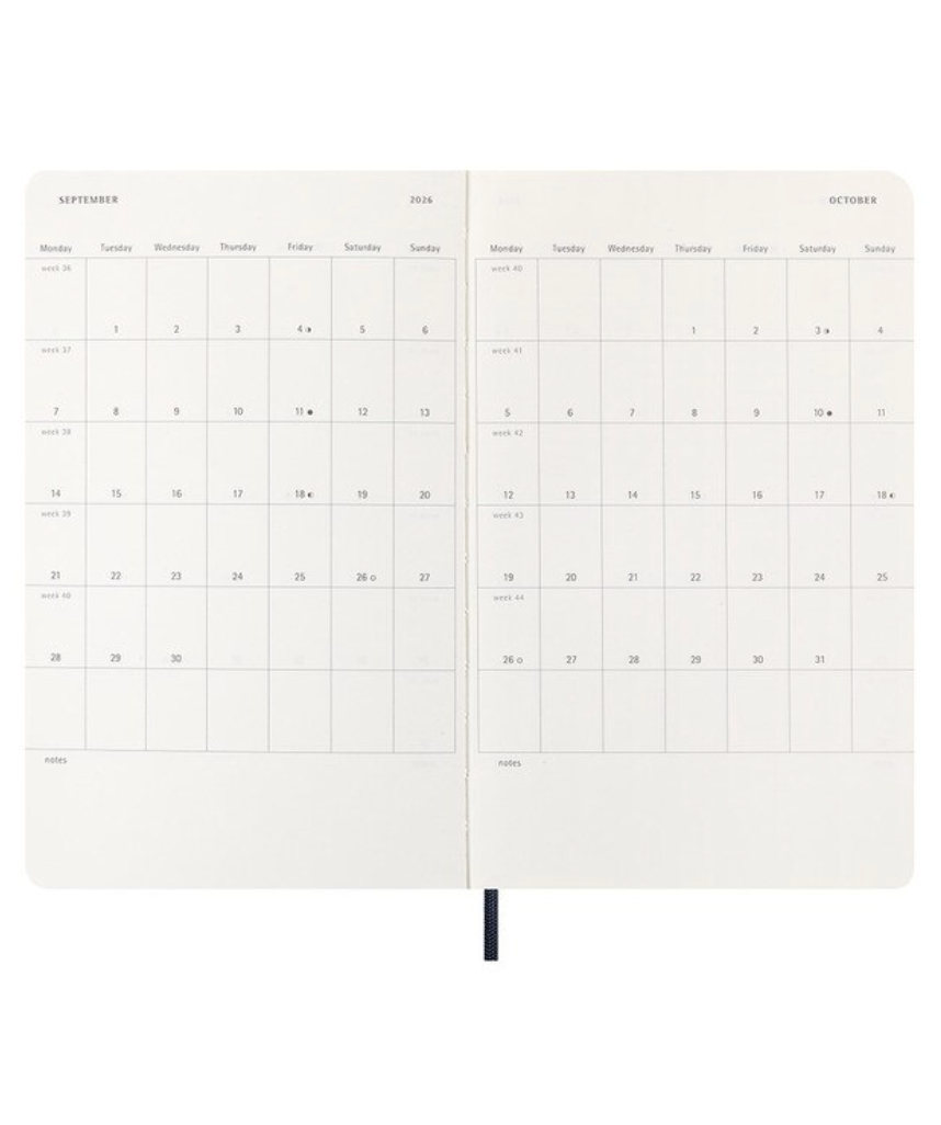 Moleskine 2026 Daily, Large, Soft Cover Diary - Sapphire Blue