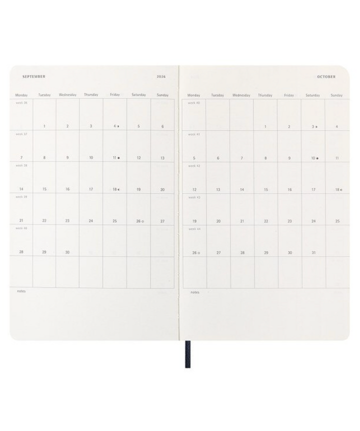 Moleskine 2026 Daily, Large, Soft Cover Diary - Sapphire Blue