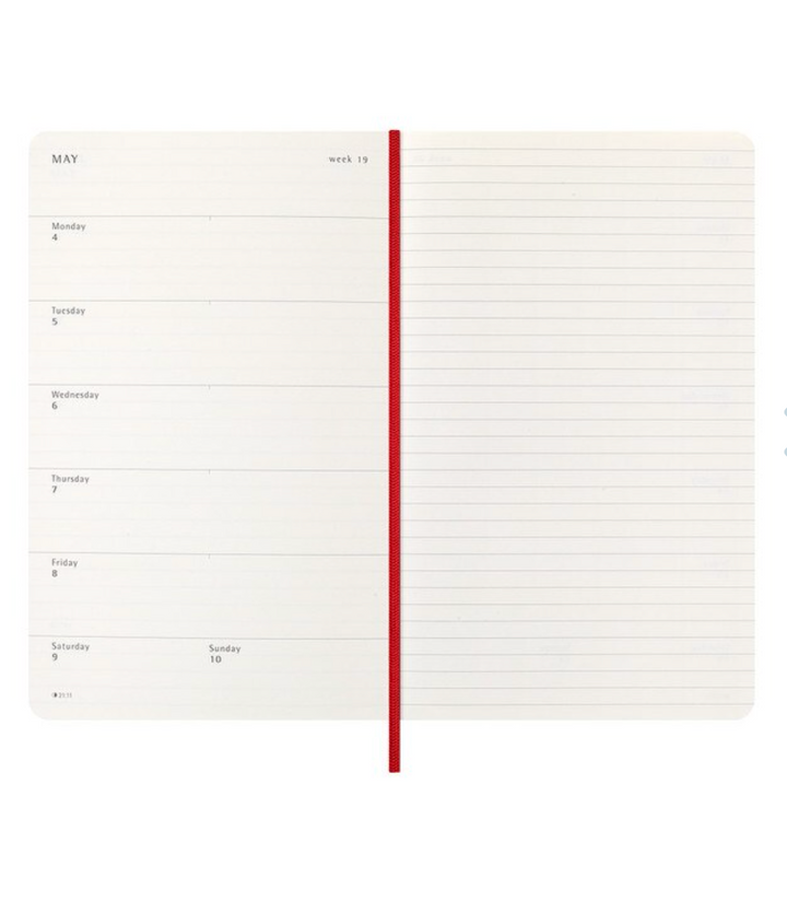 Moleskine 2026  Weekly, Large, Soft Cover Diary - Scarlet Red
