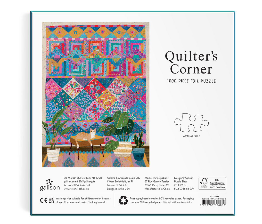 Galison 1000 Piece Puzzle - Quilter's Corner