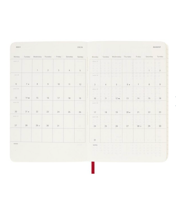 Moleskine 2026 Weekly, Pocket, Soft Cover Diary - Scarlet Red