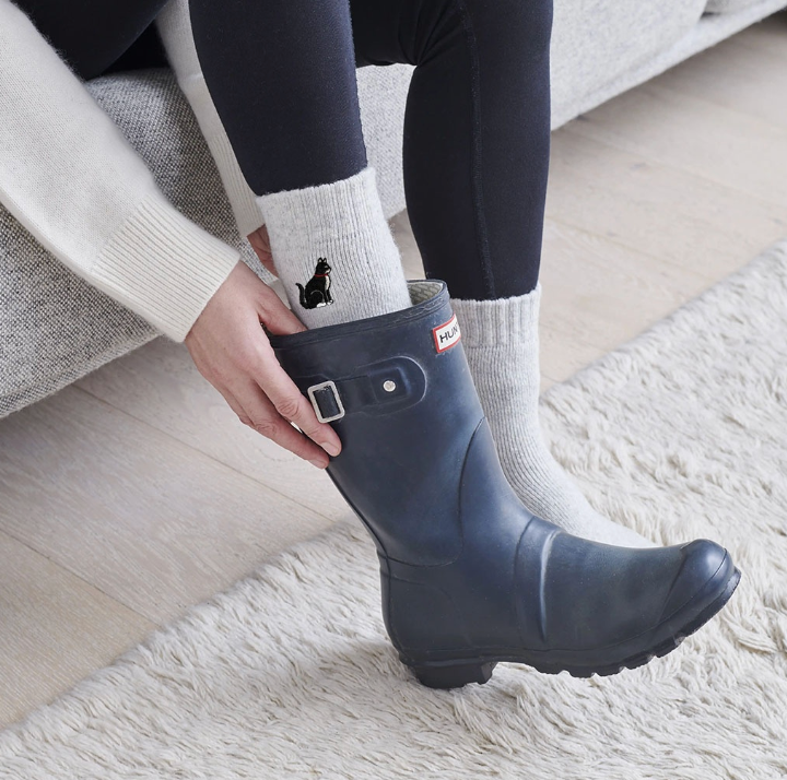 Sweet William Socks - Black & White Cat