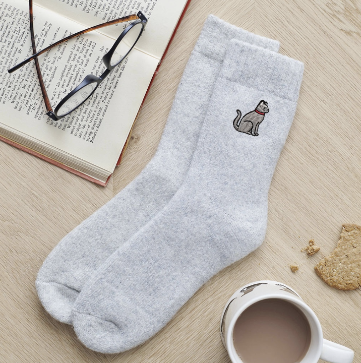 Sweet William Socks - Grey Cat