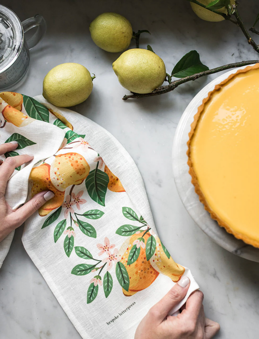 Bespoke Linen Tea Towel - Lemons