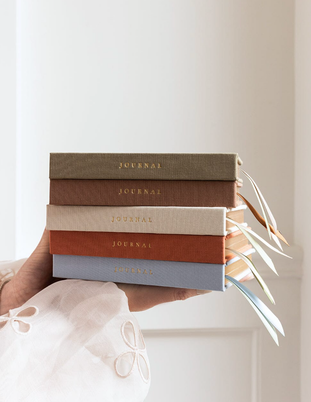 Bespoke Linen Bound Pocket Journal - Burnt Clay (Blank Pages)