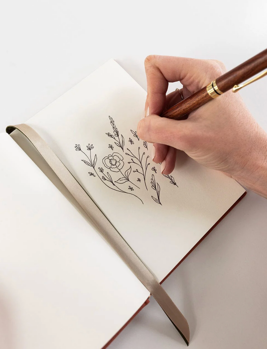 Bespoke Linen Bound Pocket Journal - Burnt Clay (Blank Pages)