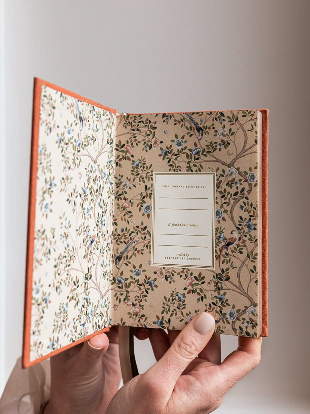 Bespoke Linen Bound Pocket Journal - Burnt Clay (Blank Pages)