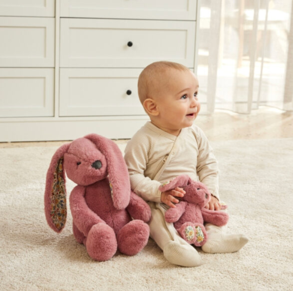Jiggle & Giggle Plush Toy - Floral Raspberry Bunny Medium