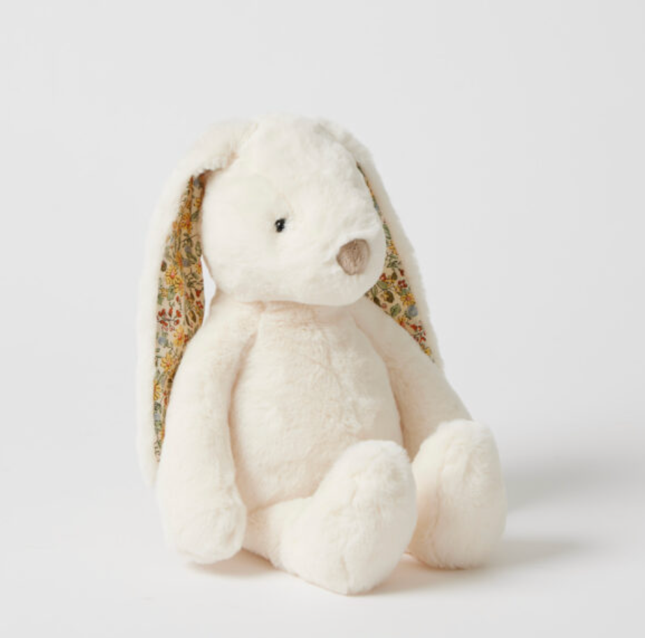 Jiggle & Giggle Plush Toy - Floral White Bunny Medium