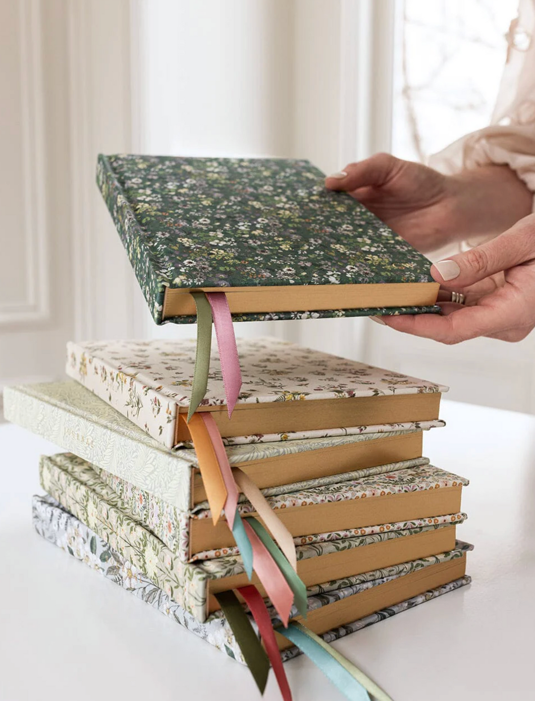 Bespoke Linen Bound Journal - Summer Perennials (Bullet Journal)