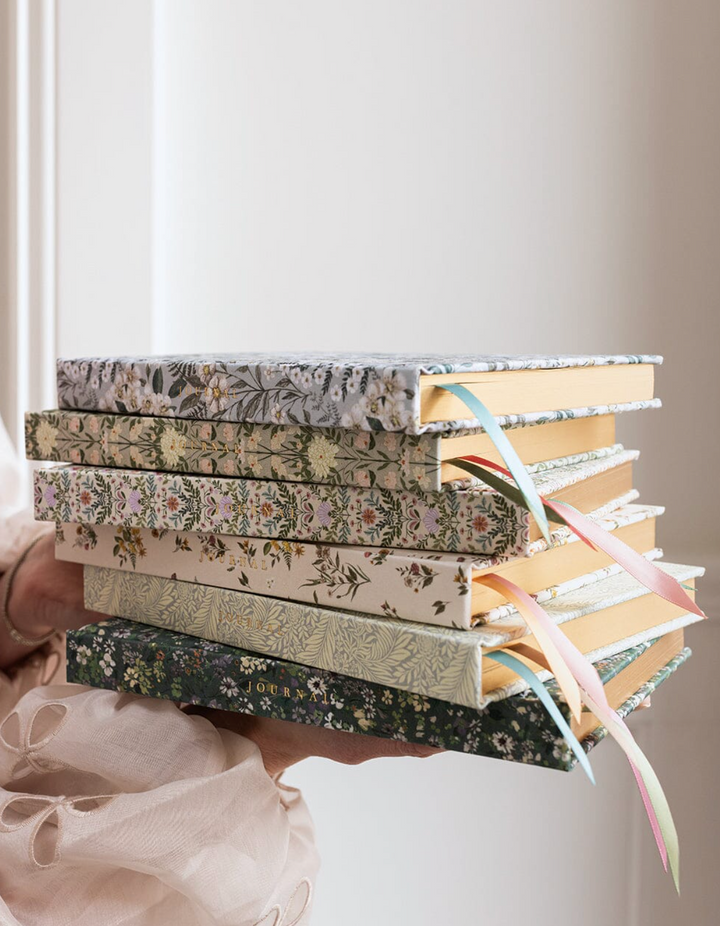 Bespoke Linen Bound Journal - Botanical Blooms (Lined Journal)