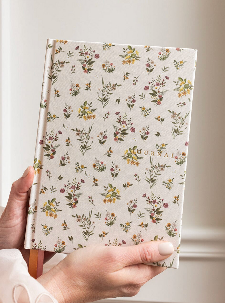 Bespoke Linen Bound Journal - Botanical Blooms (Lined Journal)