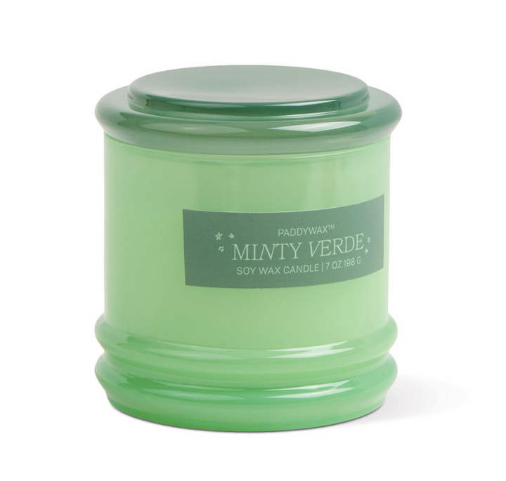 Stacked Glass Candles - Minty Verde