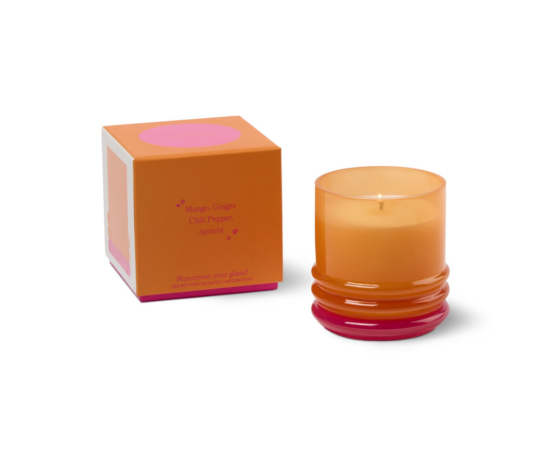 Stacked Glass Candles - Infrared Mango