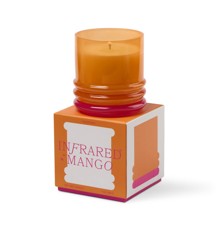 Stacked Glass Candles - Infrared Mango