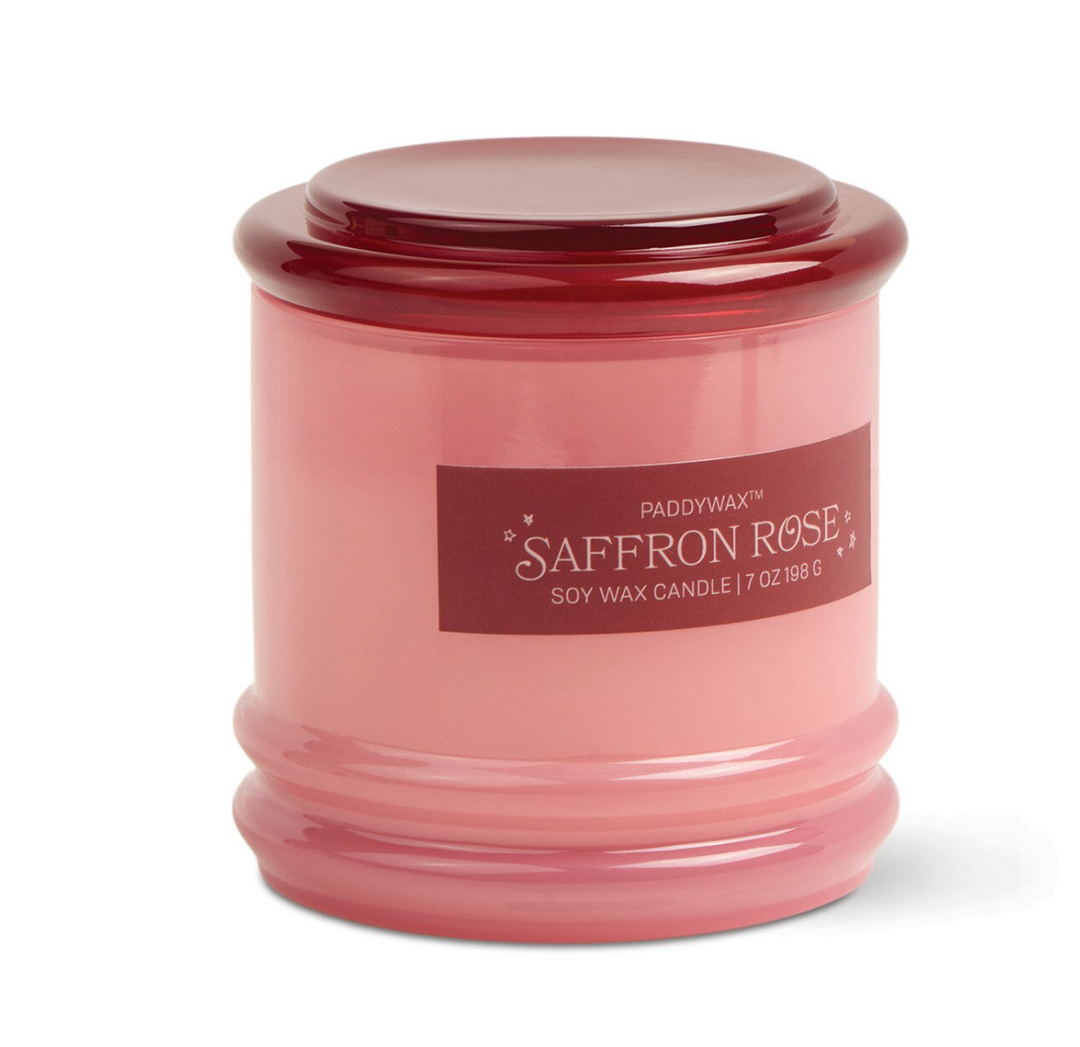 Stacked Glass Candles - Saffron Rose