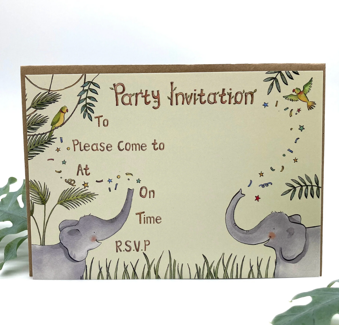 Ink and Snail - Birthday Invitations Elephant Pack of 10