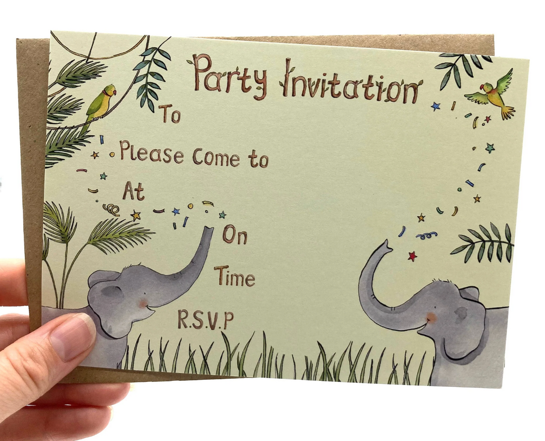 Ink and Snail - Birthday Invitations Elephant Pack of 10