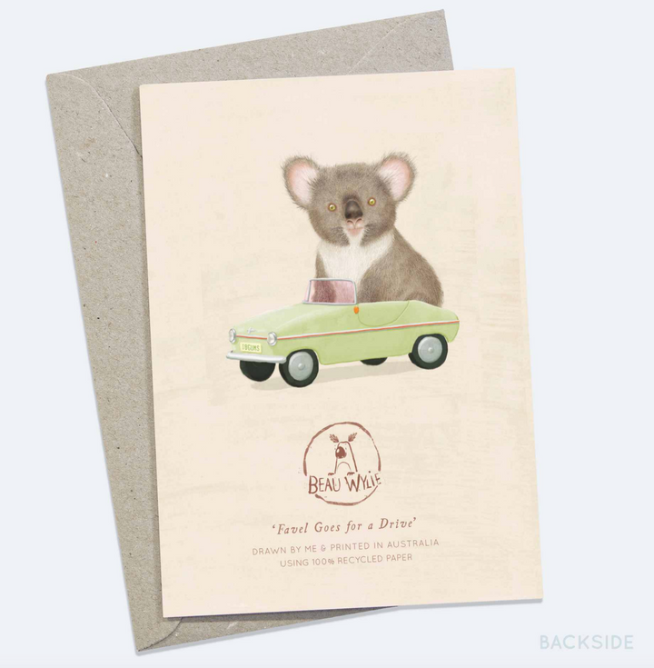 Beau Wylie Card - Favel Goes for a Drive