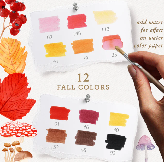 Primrosia - Dual Tip Marker Pens and Sticker Sheet Woodland