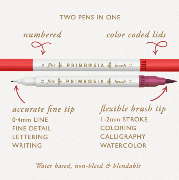 Primrosia - Dual Tip Marker Pens and Sticker Sheet Woodland