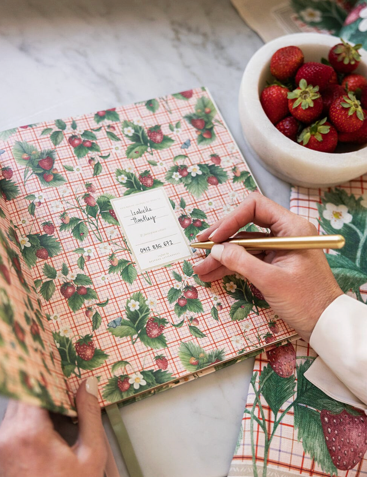 Bespoke Letterpress Journal - Recipe Journal Strawberries