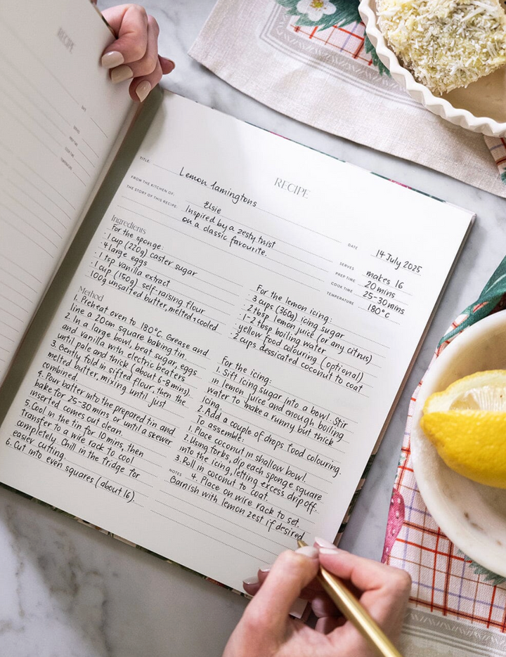 Bespoke Letterpress Journal - Recipe Journal Strawberries