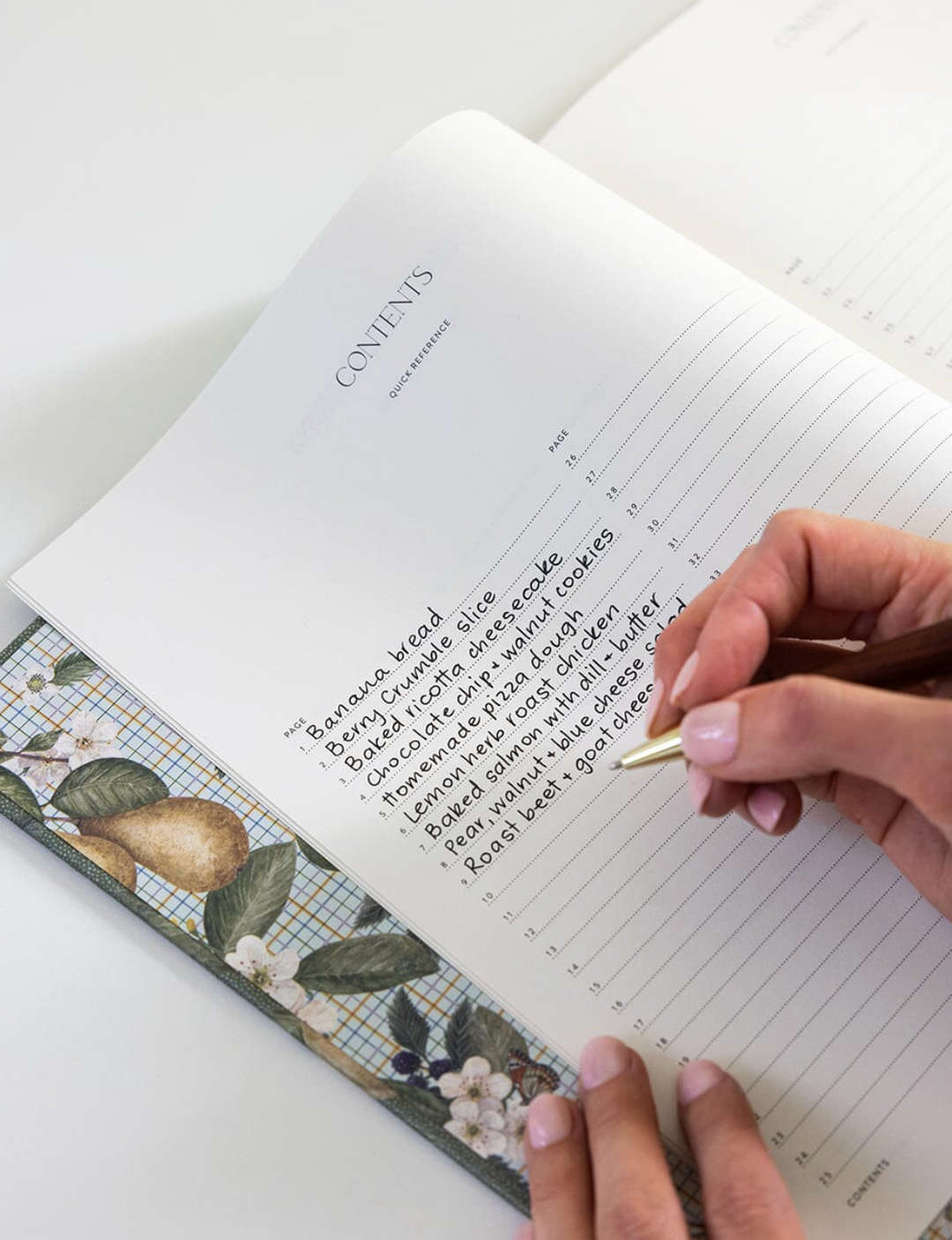 Bespoke Letterpress Journal - Recipe Journal Pears
