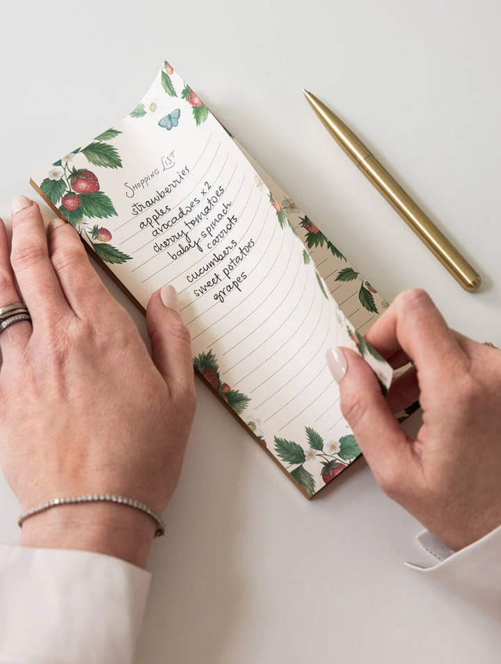 Bespoke Letterpress - Shopping List DL Notepad - Strawberries