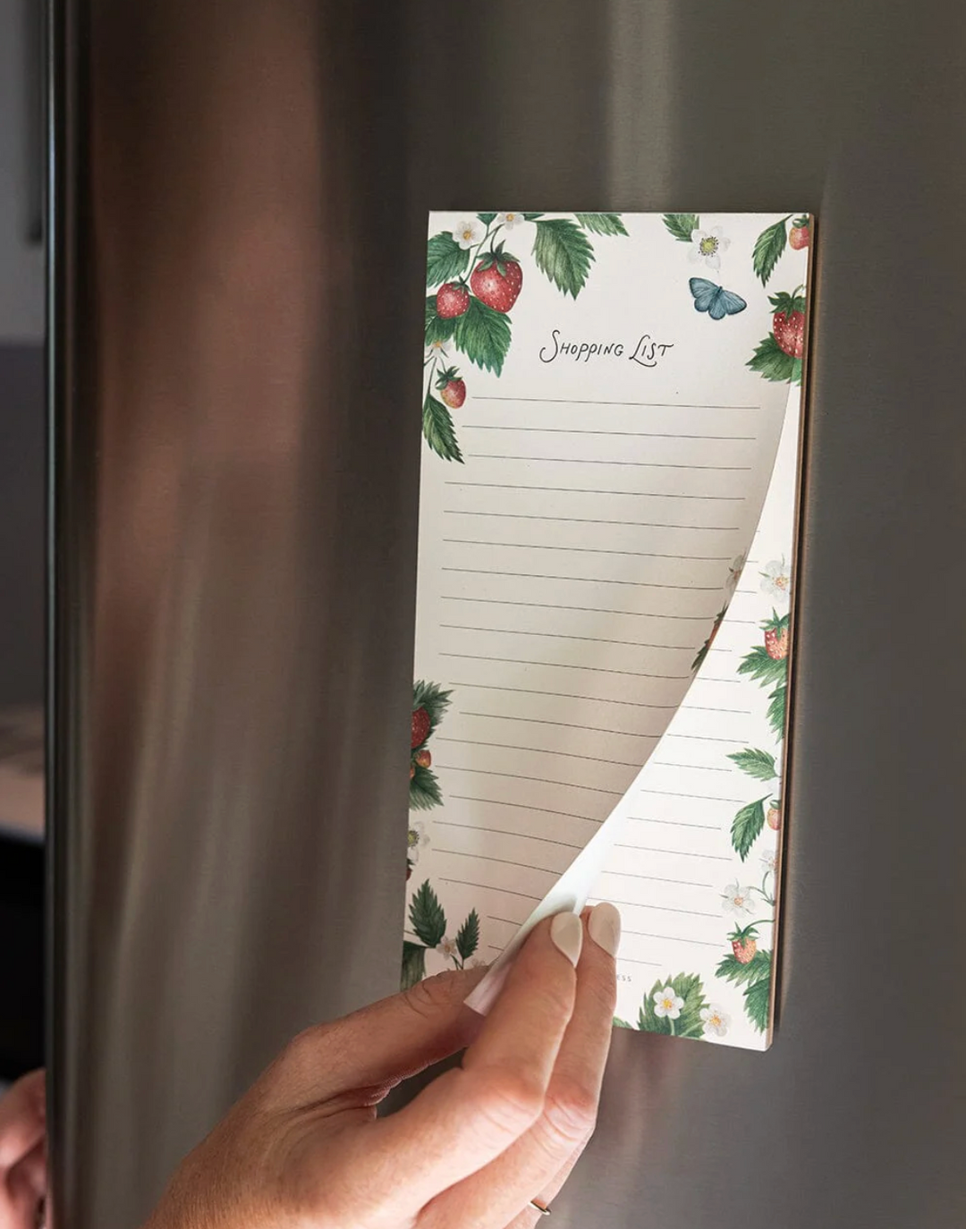Bespoke Letterpress - Shopping List DL Notepad - Strawberries