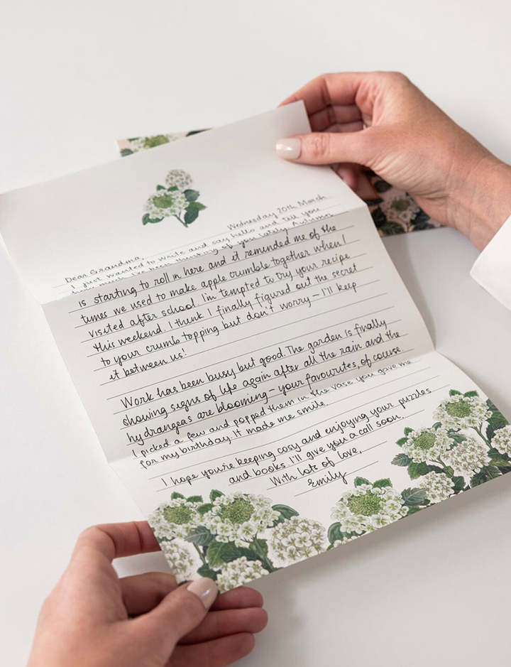 Bespoke Letterpress Writing Pad - Hydrangea A4