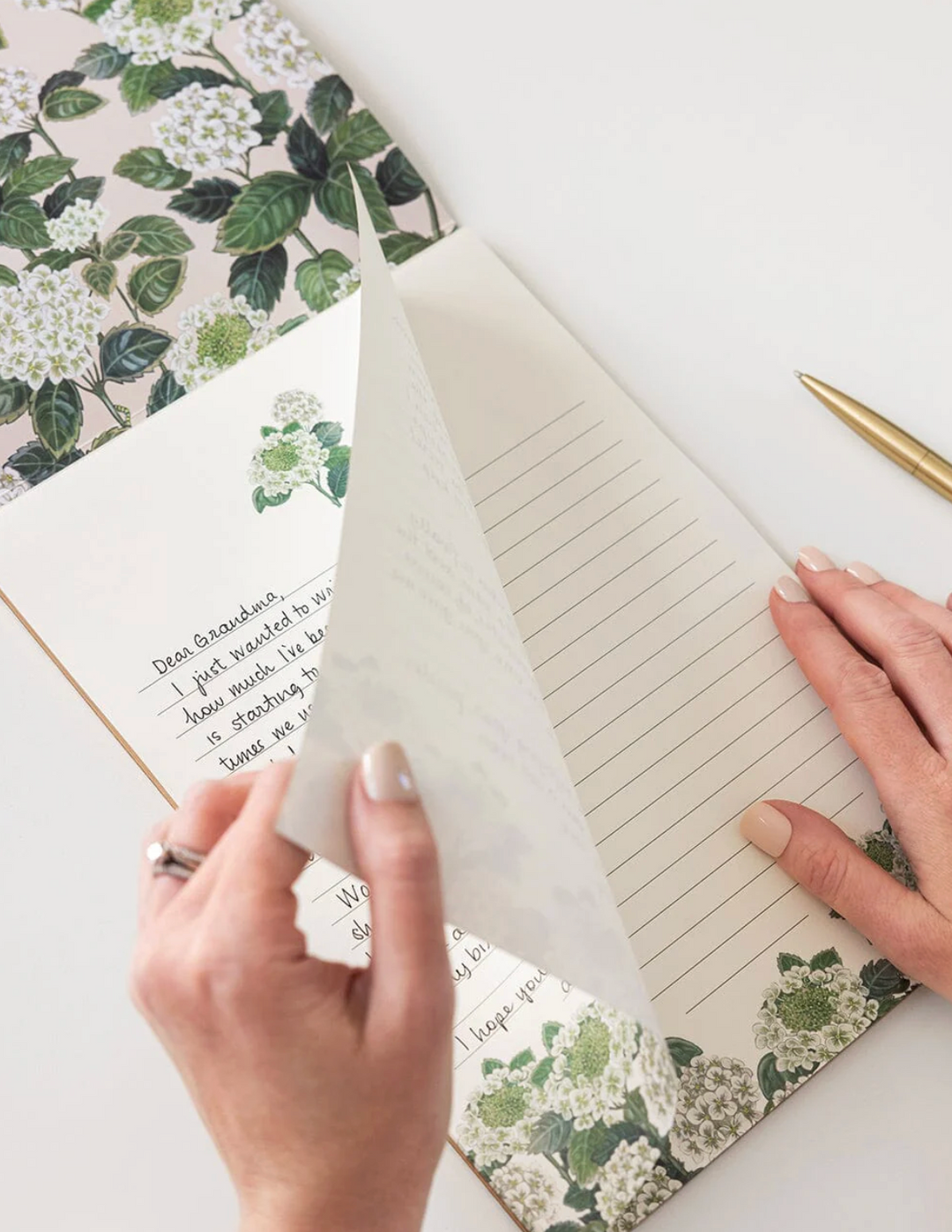 Bespoke Letterpress Writing Pad - Hydrangea A4