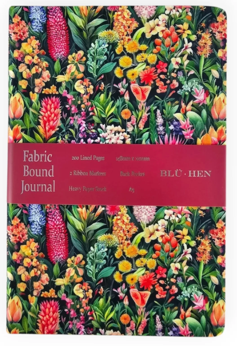 Fabric Lined A5 Journal - Australian Natives