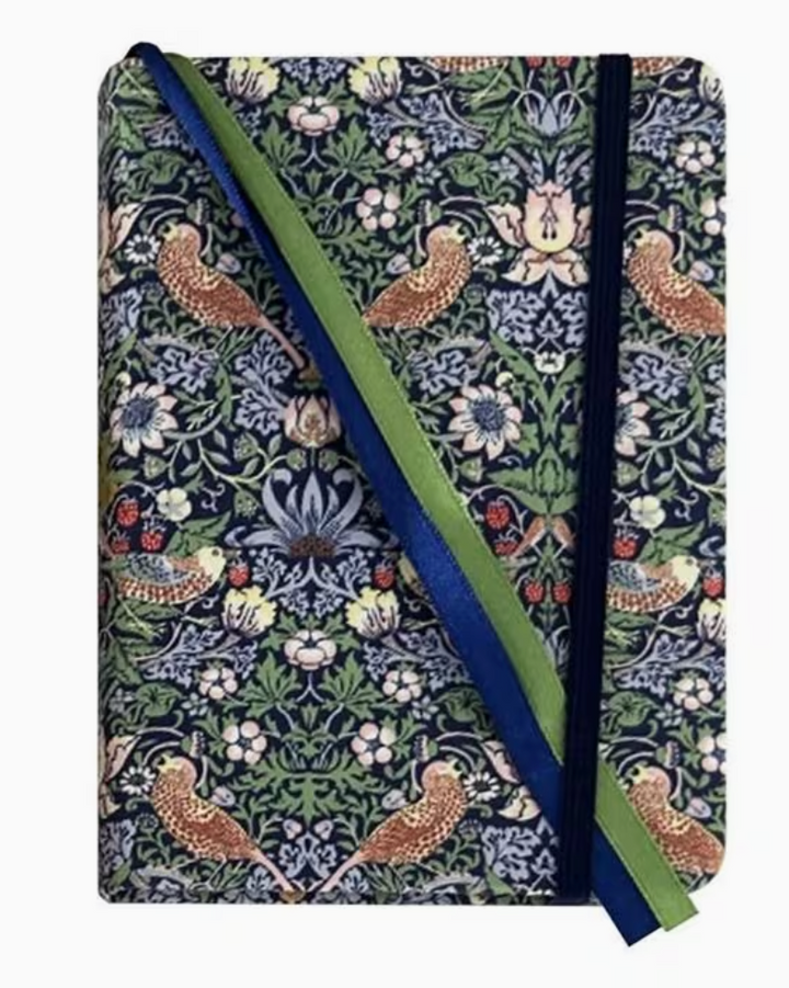 Fabric Lined A7 Journal - Strawberry Thief