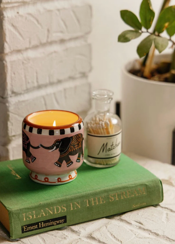 Adopo Ceramic Candle Elephant - Tobacco Vanilla