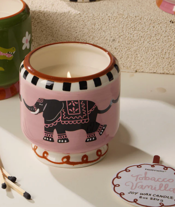 Adopo Ceramic Candle Elephant - Tobacco Vanilla