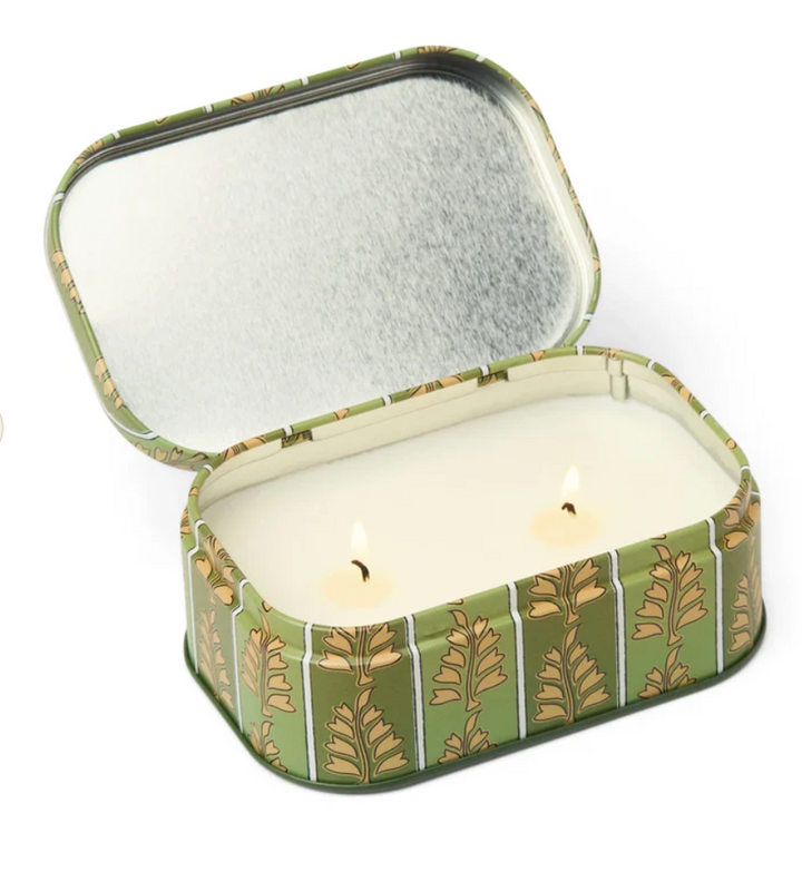 Cherie Printed Tin Candle - Smoked Pistachio