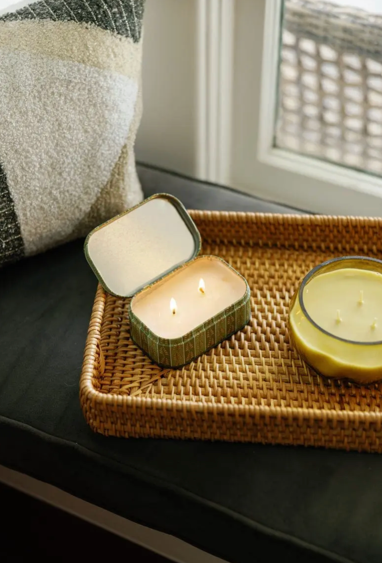 Cherie Printed Tin Candle - Smoked Pistachio