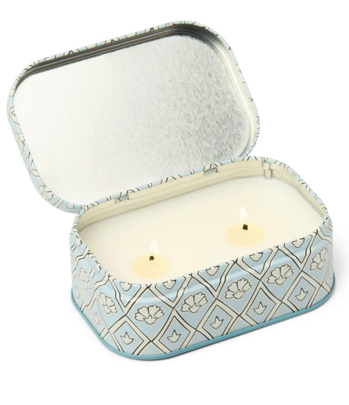 Cherie Printed Tin Candle - Lavender And Thyme