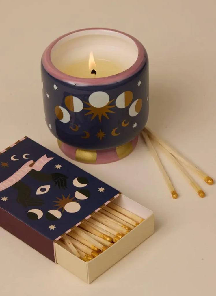 Paddywax 8oz Ceramic Candle Moon Phases - Jasmine & Rose