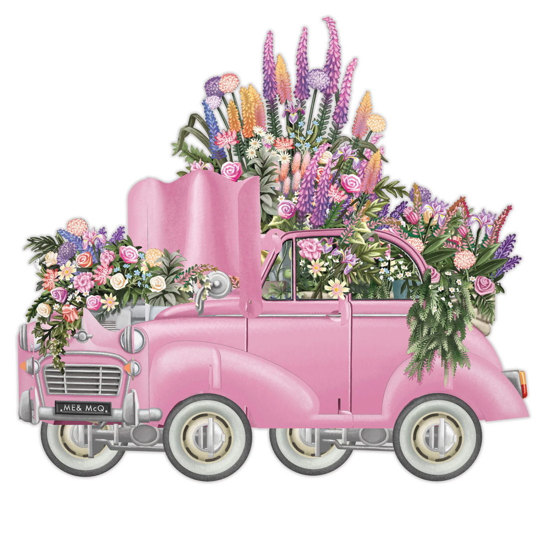 Me and McQ 3D Pop Up Card - The Pink Flower Car