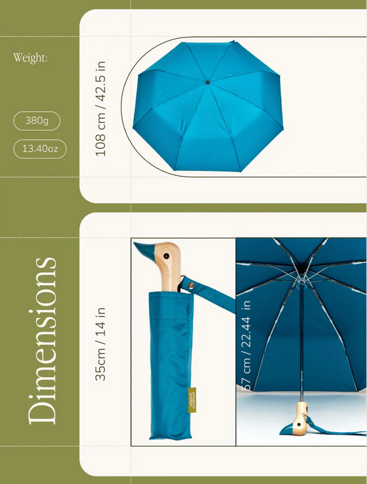 Duck Umbrella Compact - Teal