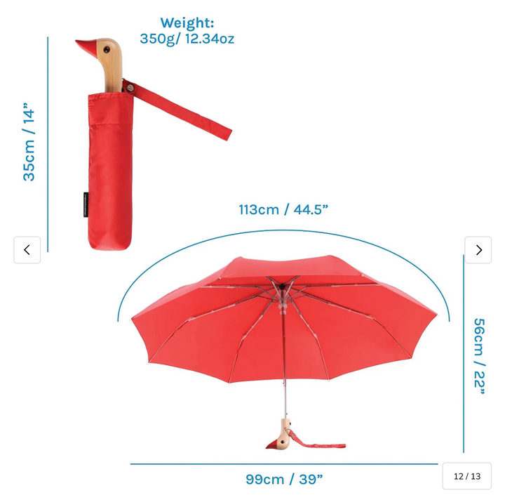 Duck Umbrella  Compact-  Red