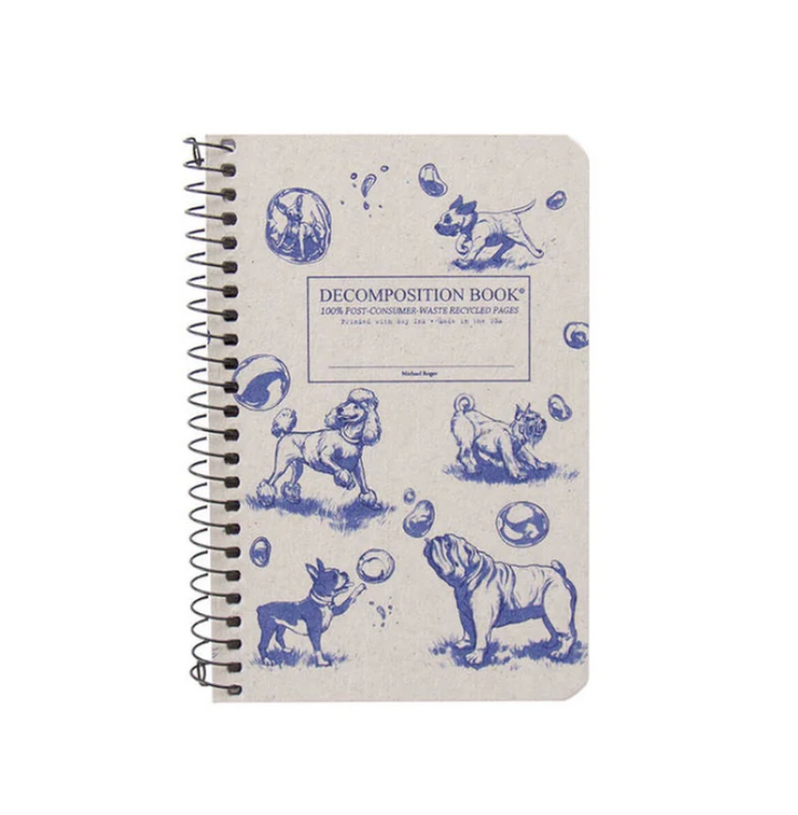 Decomposition Book - Pocket Spiral Notebook - Ruled - Dogs and Bubbles