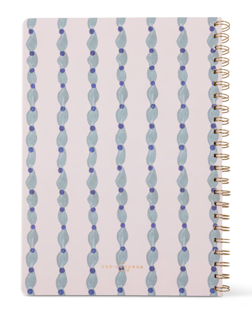 Large Spiral Notebook - Wavy Blue