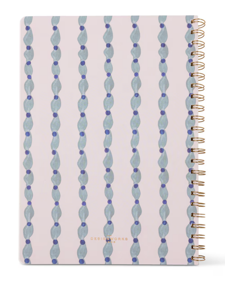 Large Spiral Notebook - Wavy Blue