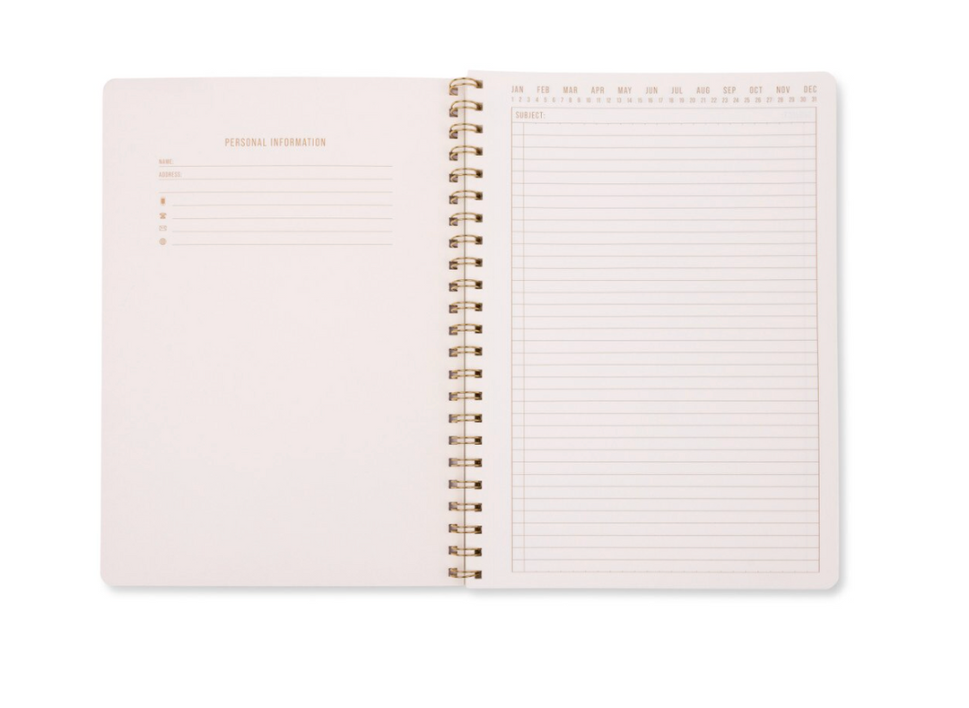 Large Spiral Notebook - Orange Check