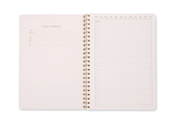 Large Spiral Notebook - Orange Check